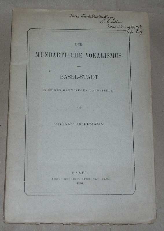 Hoffmann, Der mundartliche Vokalismus von Basel-Stadt