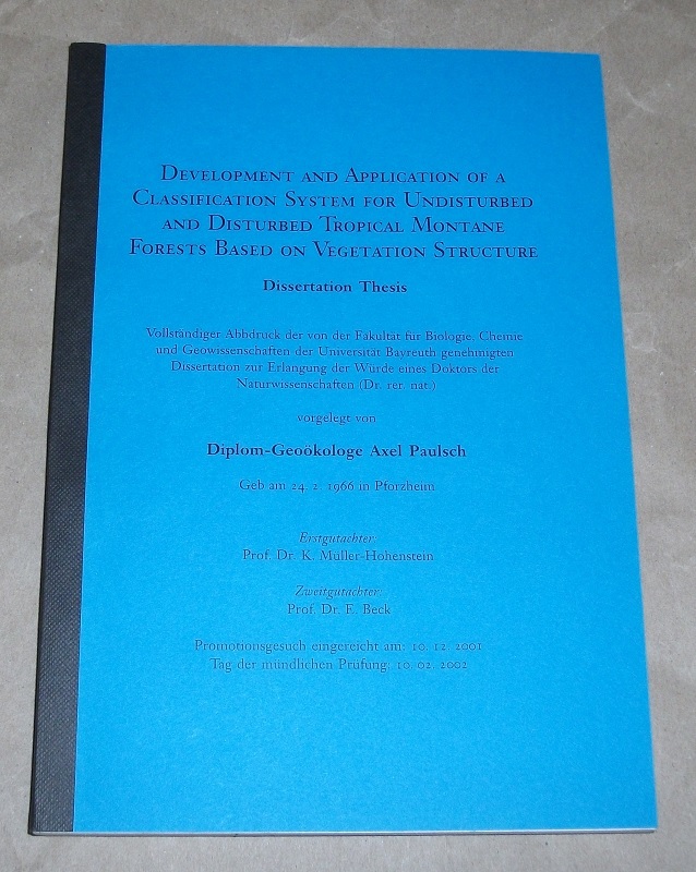 Paulsch, Development and application of a classification system for undisturbed