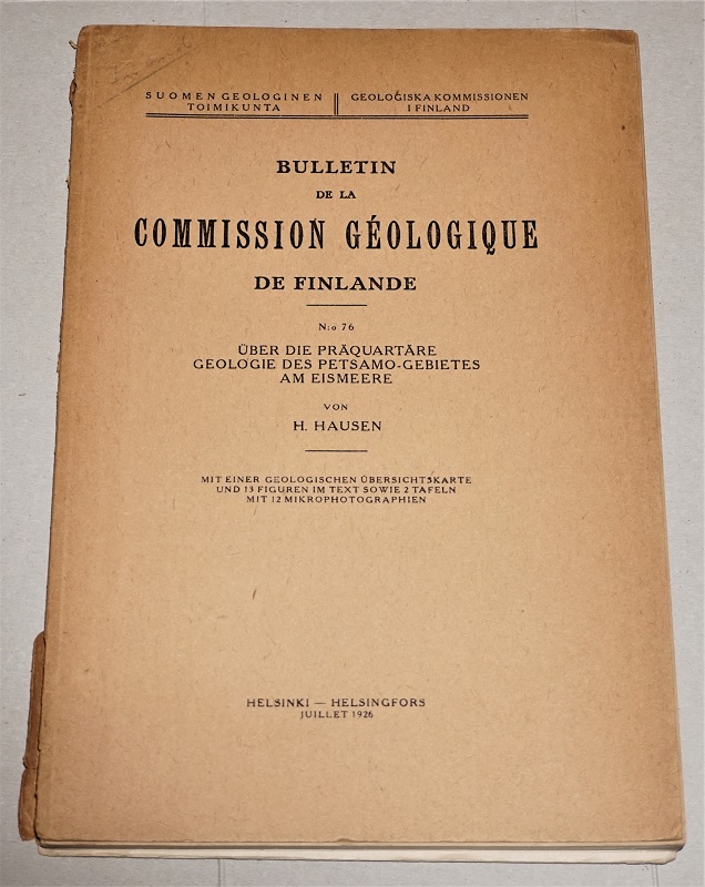 Hausen, Über die präquartäre Geologie des Petsamo-Gebietes am Eismeere.