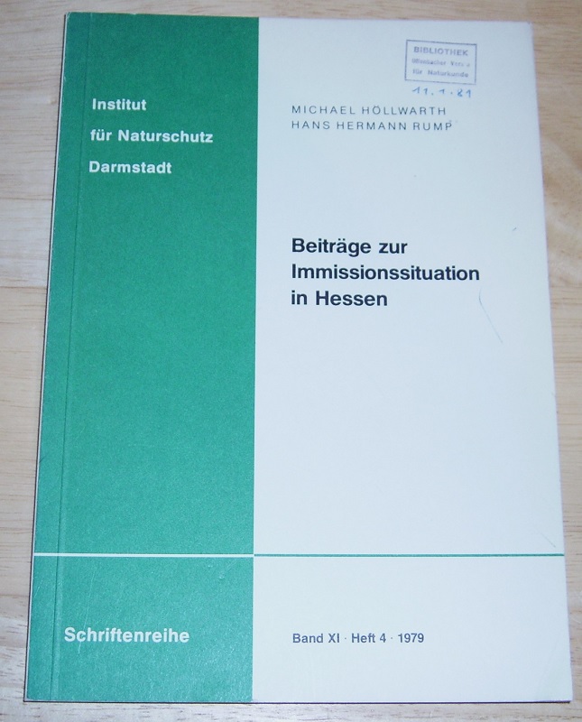 Höllwarth, Beiträge zur Immissionssituation in Hessen.