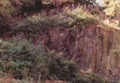 Naturdenkmal Säulenbasalt-Steinbruch am Otzberg (Südhessen).