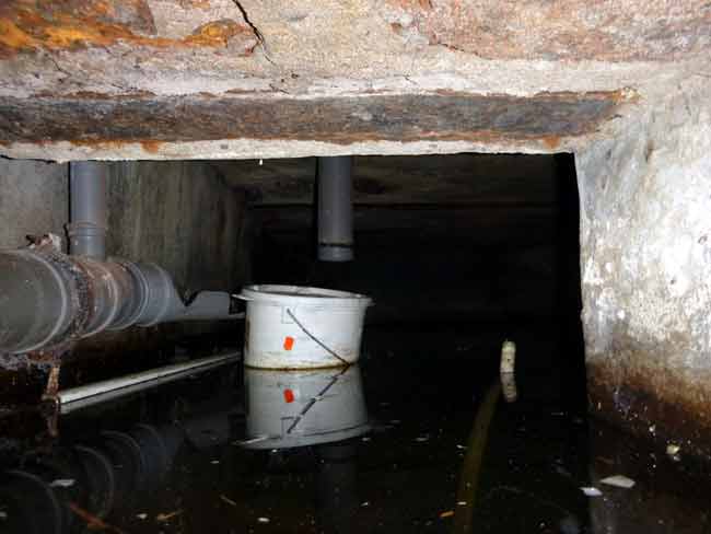 Wasser im Toilettenkeller. Bild D. Diehl
